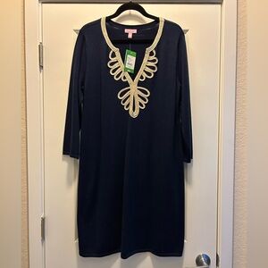 Lilly Pulitzer Navy and Gold Dress